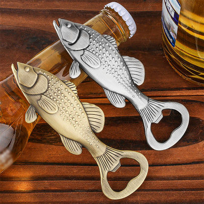 Bass Bottle Opener, Fishing Gifts for Fisherman, Vintage Metal Beer Opener for Bar & Kitchen