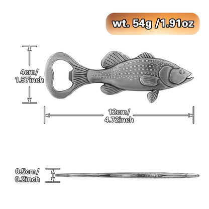 Bass Bottle Opener, Fishing Gifts for Fisherman, Vintage Metal Beer Opener for Bar & Kitchen