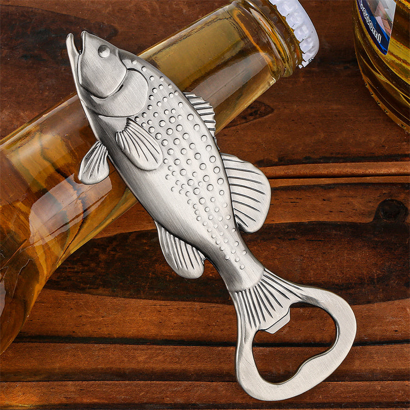 Bass Bottle Opener, Fishing Gifts for Fisherman, Vintage Metal Beer Opener for Bar & Kitchen