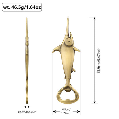 Creative Swordfish Shape Bottle Opener, Metal Beer Opener for Bar & Fishing Gifts,Father‘s Day Present
