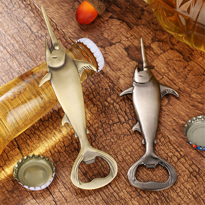 Creative Swordfish Shape Bottle Opener, Metal Beer Opener for Bar & Fishing Gifts,Father‘s Day Present
