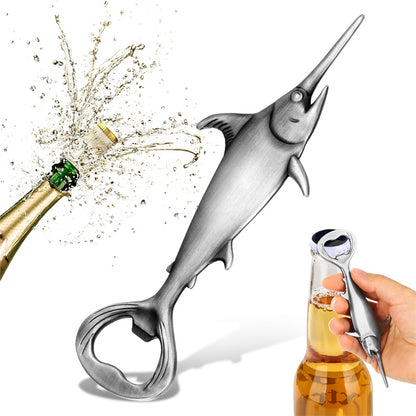 Creative Swordfish Shape Bottle Opener, Metal Beer Opener for Bar & Fishing Gifts,Father‘s Day Present