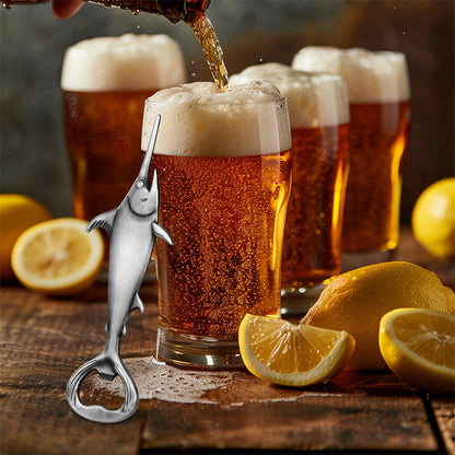 Creative Swordfish Shape Bottle Opener, Metal Beer Opener for Bar & Fishing Gifts,Father‘s Day Present