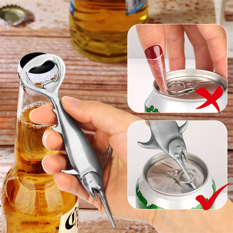 Creative Swordfish Shape Bottle Opener, Metal Beer Opener for Bar & Fishing Gifts,Father‘s Day Present