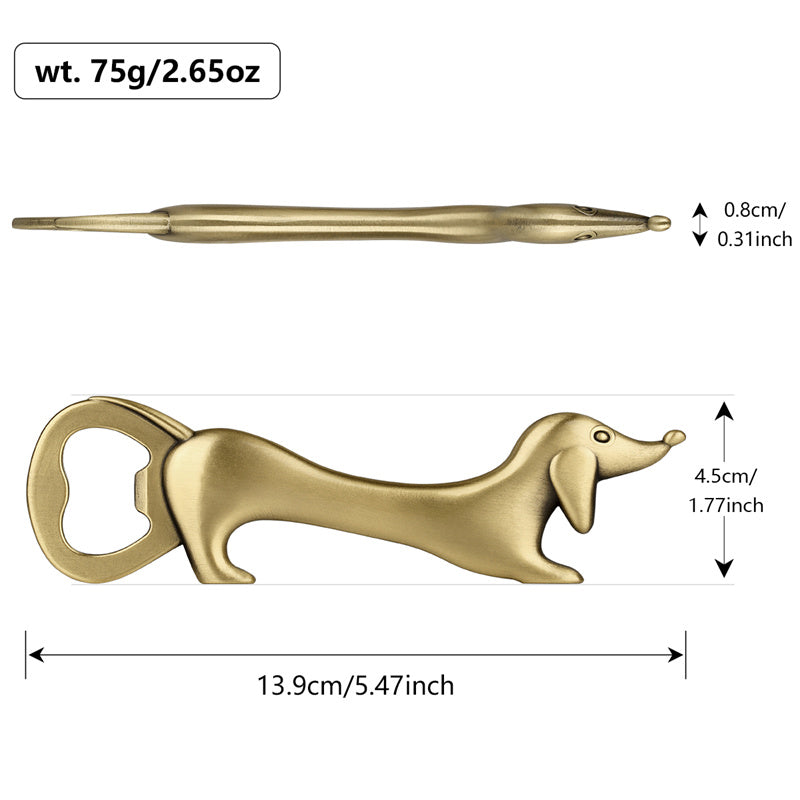 Dachshund Beer Bottle Opener - Vintage Metal Wiener Dog Bottle Opener, Novelty Animal Beer Opener, Cute Dog Lover Gifts for Men, Dad, Bar & Party