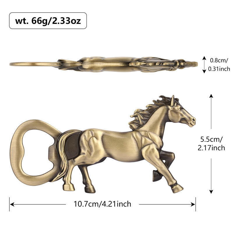 Horse Shaped Bottle Opener, Heavy-duty Metal Beer Opener, Retro Style Bar Accessory for Equestrian Fans