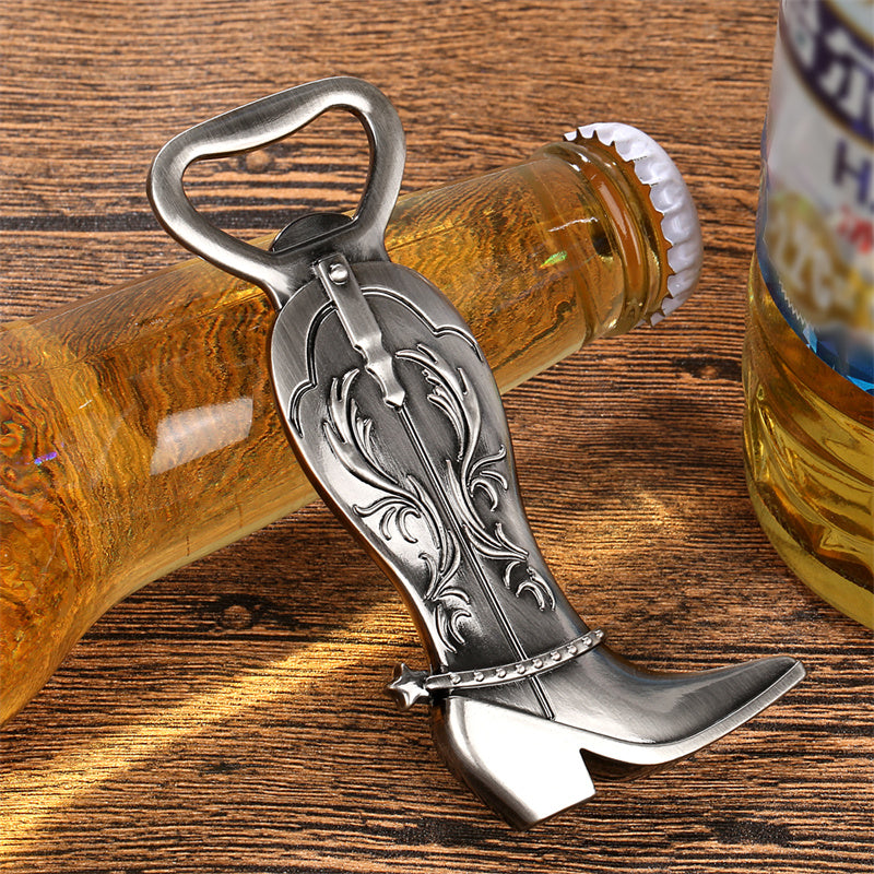 Cowboy Boot Beer Bottle Opener - Vintage Western Style Bottle Opener, Novelty Country Cowboy Gift for Bar & Texas Themed Party