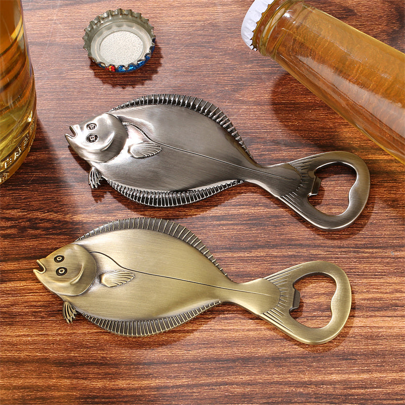 Flounder Fish Shaped Bottle Opener, Retro Gift for Anglers and Beer Enthusiasts,Bar Tool for Coastal & Rustic Decor