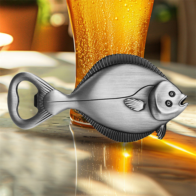 Flounder Fish Shaped Bottle Opener, Retro Gift for Anglers and Beer Enthusiasts,Bar Tool for Coastal & Rustic Decor