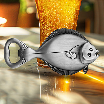 Flounder Fish Shaped Bottle Opener, Retro Gift for Anglers and Beer Enthusiasts,Bar Tool for Coastal & Rustic Decor