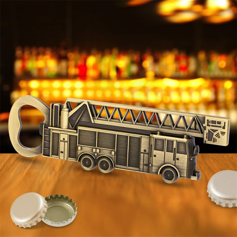 Fire Truck Beer Bottle Opener,Vintage Metal Fire Engine Design Beer Opener Gift for Firefighters Men Dad,Household Bar Tool