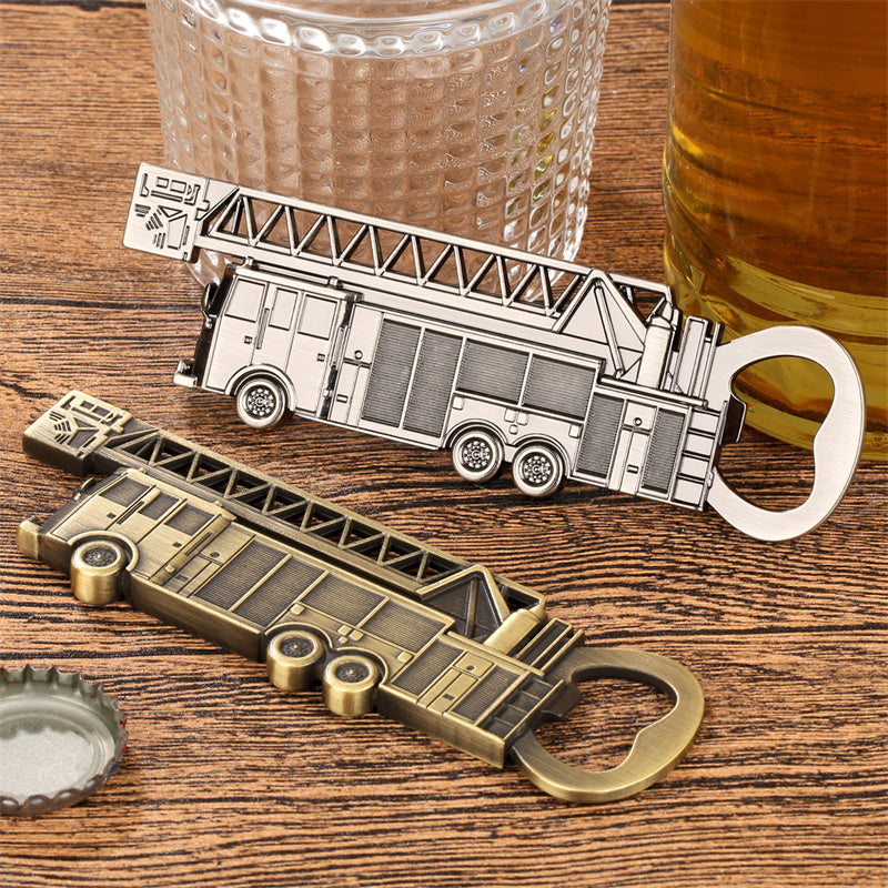 Fire Truck Beer Bottle Opener,Vintage Metal Fire Engine Design Beer Opener Gift for Firefighters Men Dad,Household Bar Tool