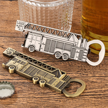 Fire Truck Beer Bottle Opener,Vintage Metal Fire Engine Design Beer Opener Gift for Firefighters Men Dad,Household Bar Tool