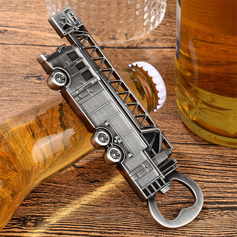 Fire Truck Beer Bottle Opener,Vintage Metal Fire Engine Design Beer Opener Gift for Firefighters Men Dad,Household Bar Tool