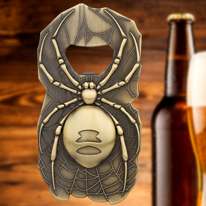 Spider Web Bottle Opener, Vintage Metal Spider Beer Opener, Gothic Halloween Bar Tool & Unique Gift for Spider Lovers