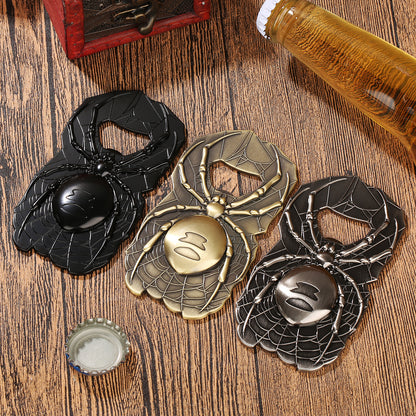 Spider Web Bottle Opener, Vintage Metal Spider Beer Opener, Gothic Halloween Bar Tool & Unique Gift for Spider Lovers