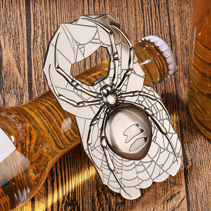 Spider Web Bottle Opener, Vintage Metal Spider Beer Opener, Gothic Halloween Bar Tool & Unique Gift for Spider Lovers