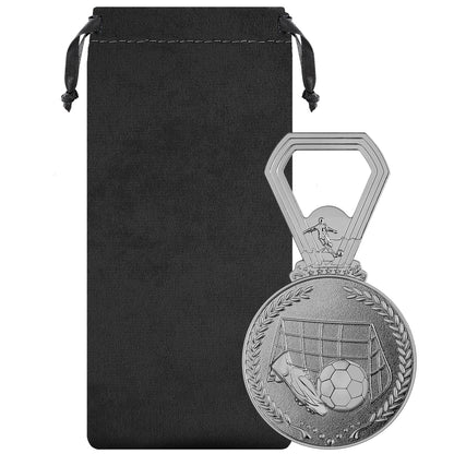 Soccer Medal Bottle Opener, Football Award Beer Opener, Sports Themed Bar Tool & Gift for Soccer Players, Coaches, Fans
