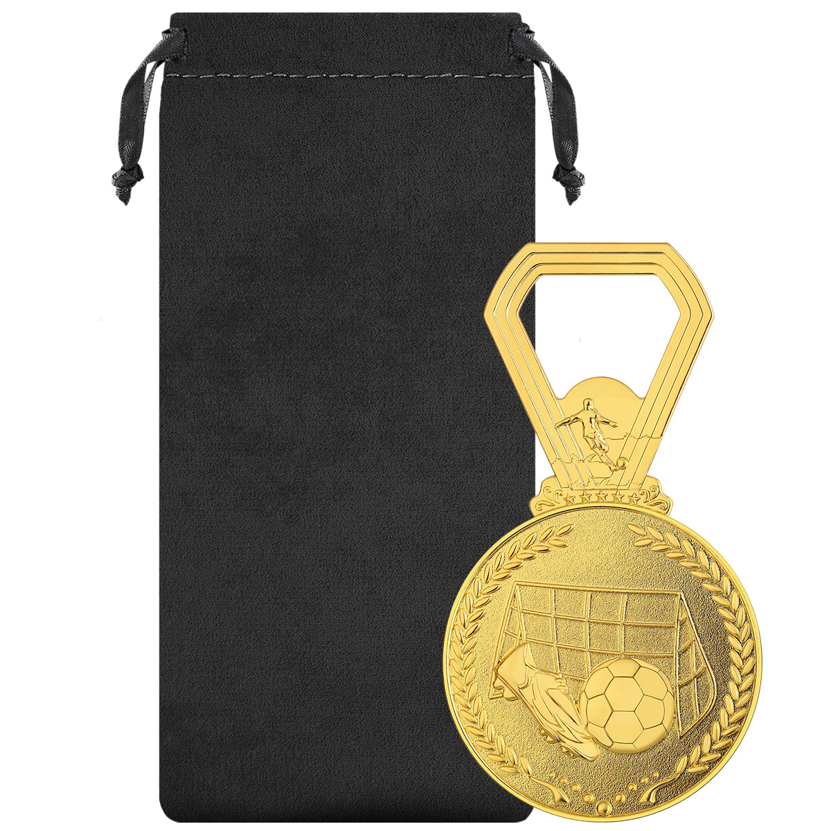Soccer Medal Bottle Opener, Football Award Beer Opener, Sports Themed Bar Tool & Gift for Soccer Players, Coaches, Fans