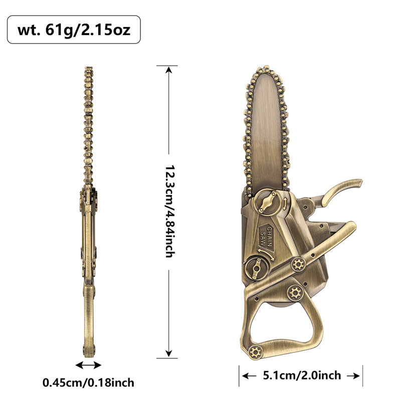 Creative Chainsaw Shaped Bottle Opener, Vintage Metal Beer Opener, Unique Bar Accessories & Groomsmen Gift for Beer Lovers