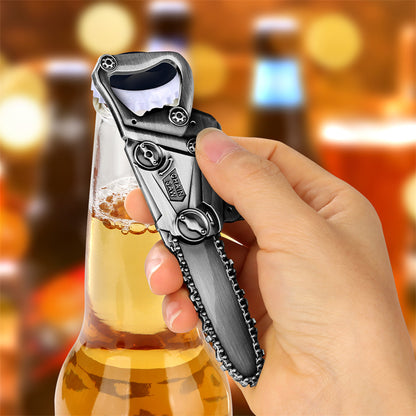 Creative Chainsaw Shaped Bottle Opener, Vintage Metal Beer Opener, Unique Bar Accessories & Groomsmen Gift for Beer Lovers