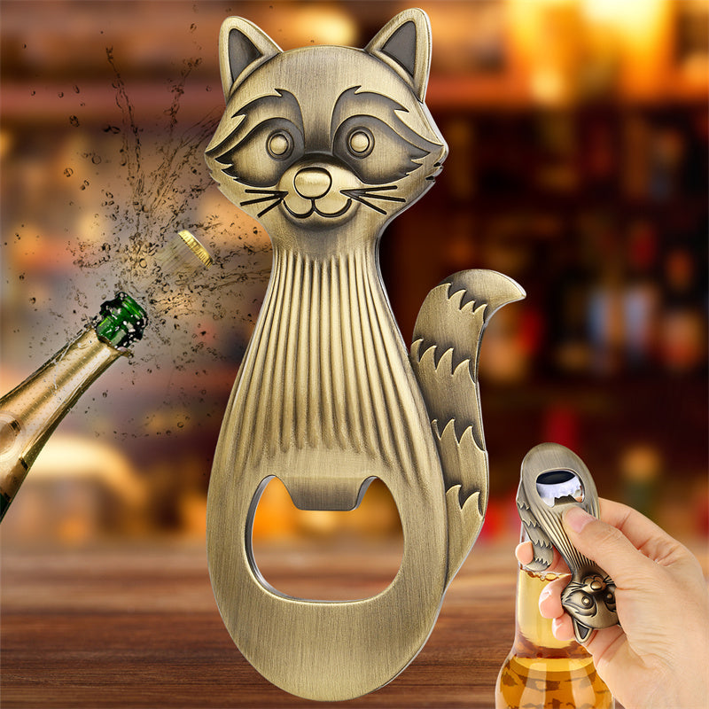 Cute Raccoon Bottle Opener - Vintage Animal Shape Beer Opener for Bar, Kitchen, Unique Gift