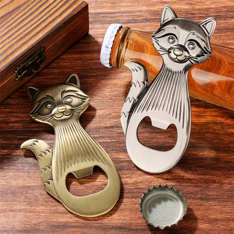 Cute Raccoon Bottle Opener - Vintage Animal Shape Beer Opener for Bar, Kitchen, Unique Gift