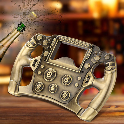 Cool Racing Car Steering Wheel Bottle Opener,Wine Opener for Kitchen Club Party Bar,Portable Bottle Opener for Picnic Camping Travel Bar Accessory with Gift Bag, Perfect Gifts