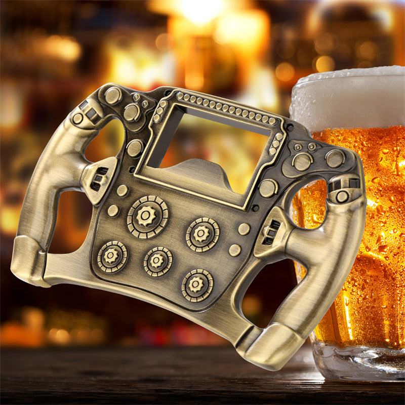 Cool Racing Car Steering Wheel Bottle Opener,Wine Opener for Kitchen Club Party Bar,Portable Bottle Opener for Picnic Camping Travel Bar Accessory with Gift Bag, Perfect Gifts