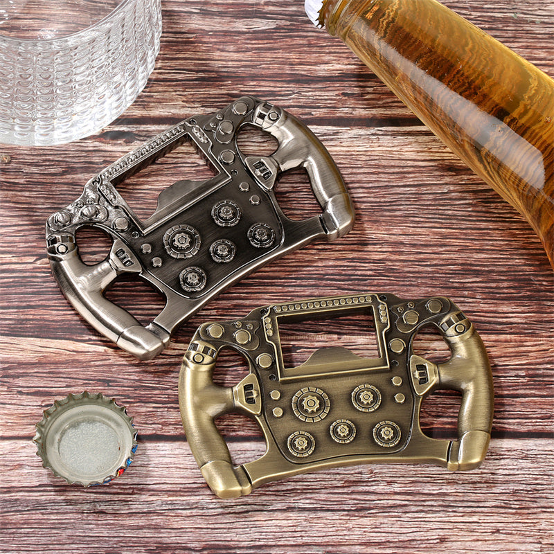 Cool Racing Car Steering Wheel Bottle Opener,Wine Opener for Kitchen Club Party Bar,Portable Bottle Opener for Picnic Camping Travel Bar Accessory with Gift Bag, Perfect Gifts