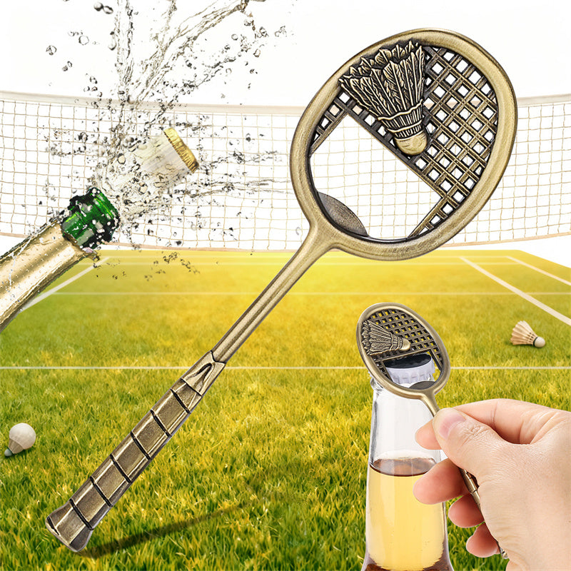 Badminton Racket Bottle Opener, Metal Wine Beer Opener for Bar Club Kitchen Party,Portable Opener Gadget for Outdoor Travel Fishing Picnic,Ideal Gift for Badminton Enthusiasts