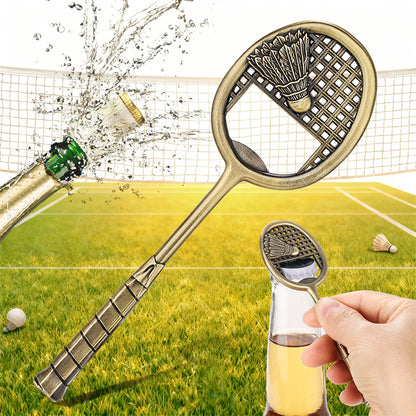 Badminton Racket Bottle Opener, Metal Wine Beer Opener for Bar Club Kitchen Party,Portable Opener Gadget for Outdoor Travel Fishing Picnic,Ideal Gift for Badminton Enthusiasts