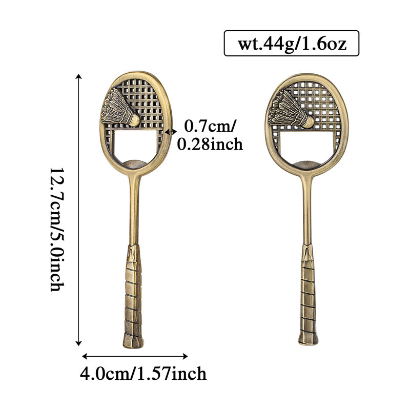 Badminton Racket Bottle Opener, Metal Wine Beer Opener for Bar Club Kitchen Party,Portable Opener Gadget for Outdoor Travel Fishing Picnic,Ideal Gift for Badminton Enthusiasts