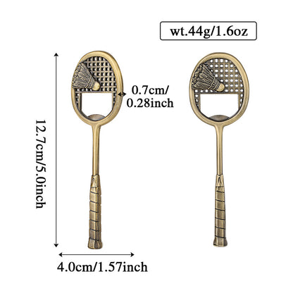 Badminton Racket Bottle Opener, Metal Wine Beer Opener for Bar Club Kitchen Party,Portable Opener Gadget for Outdoor Travel Fishing Picnic,Ideal Gift for Badminton Enthusiasts