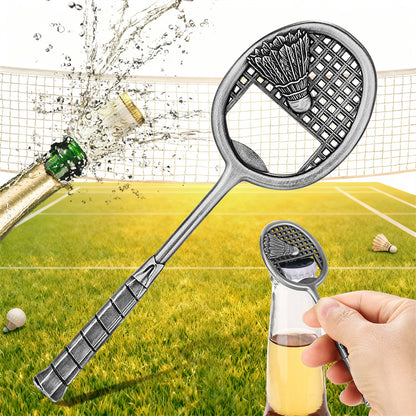 Badminton Racket Bottle Opener, Metal Wine Beer Opener for Bar Club Kitchen Party,Portable Opener Gadget for Outdoor Travel Fishing Picnic,Ideal Gift for Badminton Enthusiasts