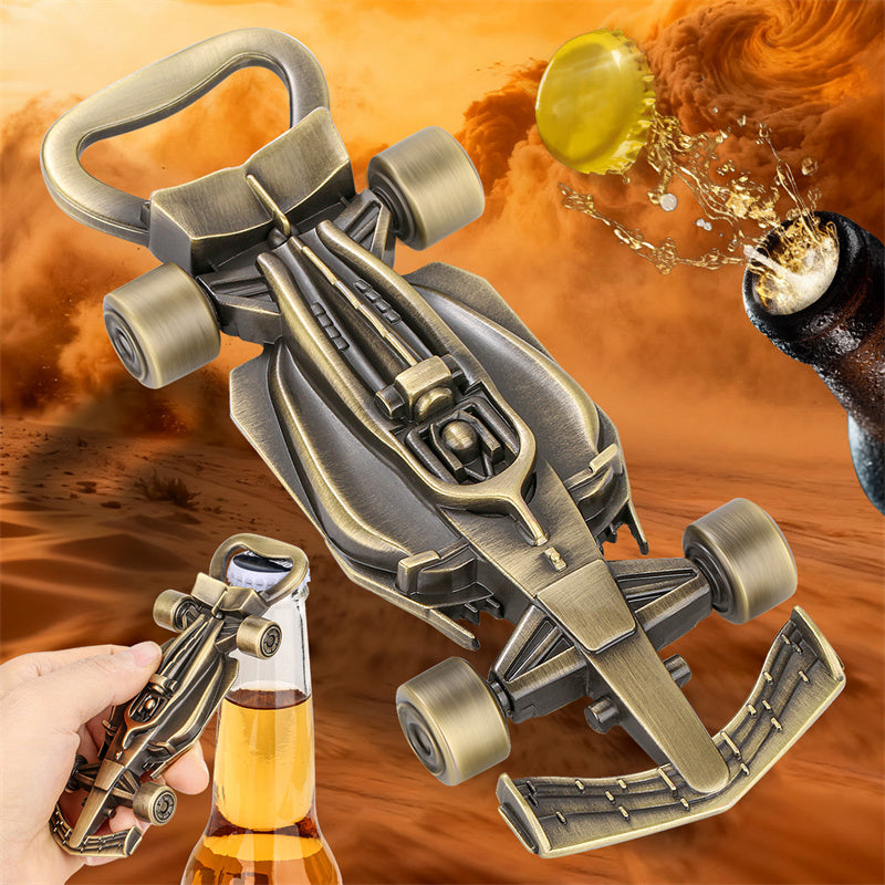 Funny Racing Car Bottle Opener with Spinning Wheels,Bottle Opener for Beer Enthusiast,Metal Beer Opener for Men Cave