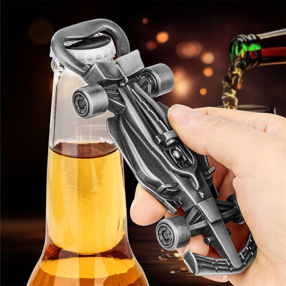 Funny Racing Car Bottle Opener with Spinning Wheels,Bottle Opener for Beer Enthusiast,Metal Beer Opener for Men Cave