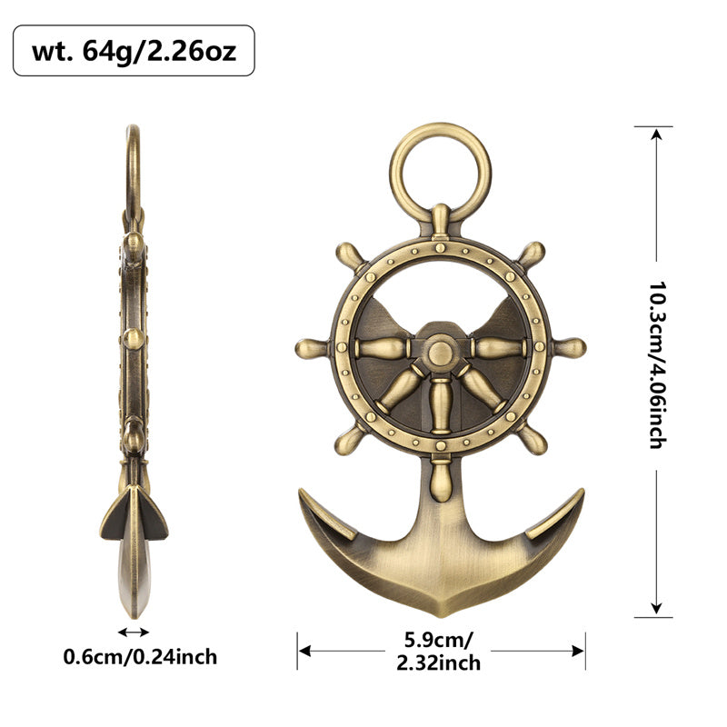Vintage Nautical Anchor Ship Wheel Bottle Opener - Novel Metal Beer Opener for Bar, Kitchen, Beach,Sailing Gifts