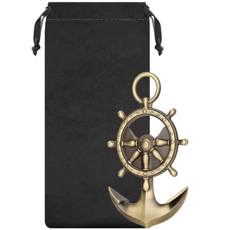 Vintage Nautical Anchor Ship Wheel Bottle Opener - Novel Metal Beer Opener for Bar, Kitchen, Beach,Sailing Gifts