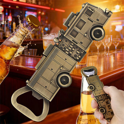 Fire Truck Bottle Opener – Creative Metal Beer Opener, Vintage Fire Engine Design, Heavy Duty Bar Tool Gift for Men