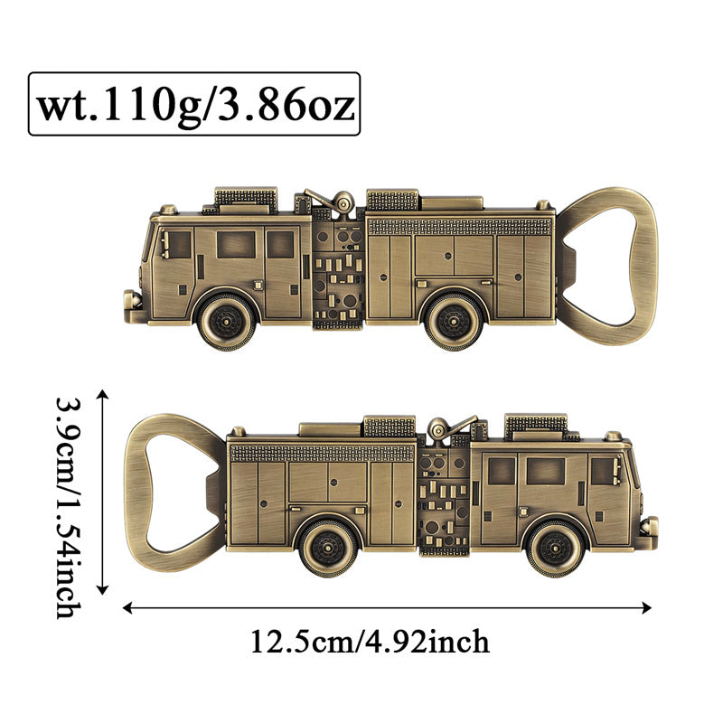 Fire Truck Bottle Opener – Creative Metal Beer Opener, Vintage Fire Engine Design, Heavy Duty Bar Tool Gift for Men