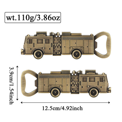 Fire Truck Bottle Opener – Creative Metal Beer Opener, Vintage Fire Engine Design, Heavy Duty Bar Tool Gift for Men