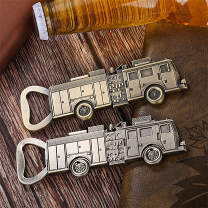 Fire Truck Bottle Opener – Creative Metal Beer Opener, Vintage Fire Engine Design, Heavy Duty Bar Tool Gift for Men