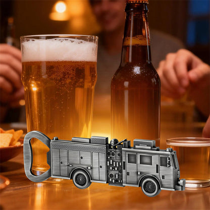 Fire Truck Bottle Opener – Creative Metal Beer Opener, Vintage Fire Engine Design, Heavy Duty Bar Tool Gift for Men