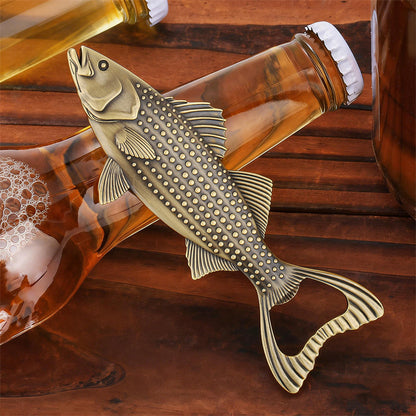 Novely Perch Shape Bottle Opener,Metal Beer Wine Opener for Home Kitchen Club Party,Bar Accessory
