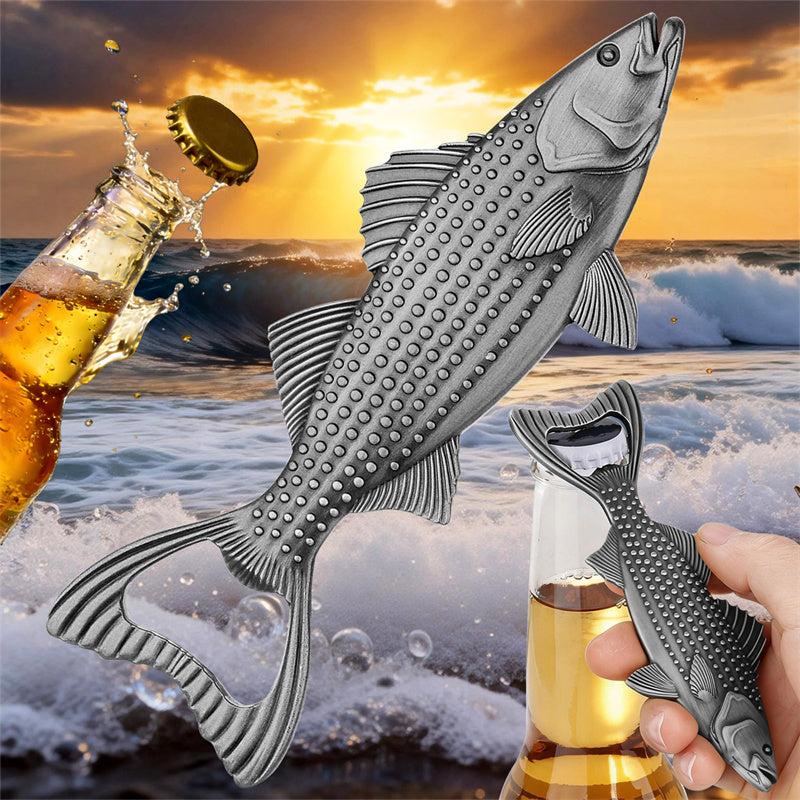 Novely Perch Shape Bottle Opener,Metal Beer Wine Opener for Home Kitchen Club Party,Bar Accessory