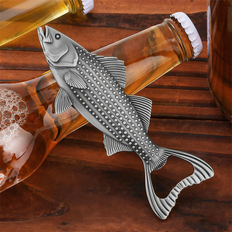 Novely Perch Shape Bottle Opener,Metal Beer Wine Opener for Home Kitchen Club Party,Bar Accessory