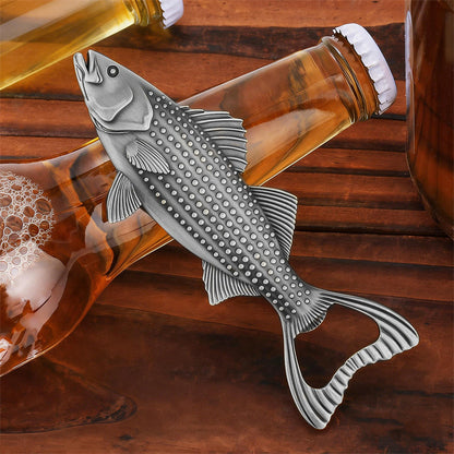Novely Perch Shape Bottle Opener,Metal Beer Wine Opener for Home Kitchen Club Party,Bar Accessory
