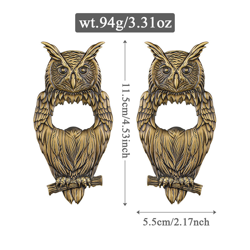 Owl Shaped Bottle Opener,Heavy-Duty Metal Opener for Kitchen & Parties,Wildlife Themed Bar Accessory for Gifts
