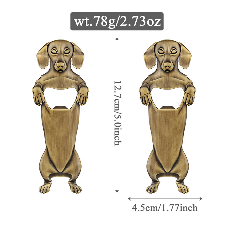 Cute Dachshund Dog Bottle Opener, Cute Gift for Dog Lovers & Bar Use, Portable Bar Tool for Home & Camping